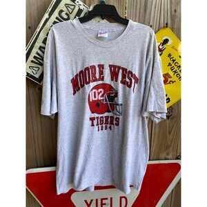 Grey vintage 1994 Moore West Tigers football tee Size XXL